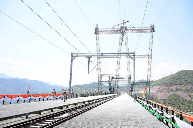 A view of the Katra-Srinagar Rail Link launched by PM Modi today (Photo source: PTI)