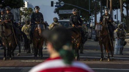 Marines take over some security in LA Marines take over some security in LA