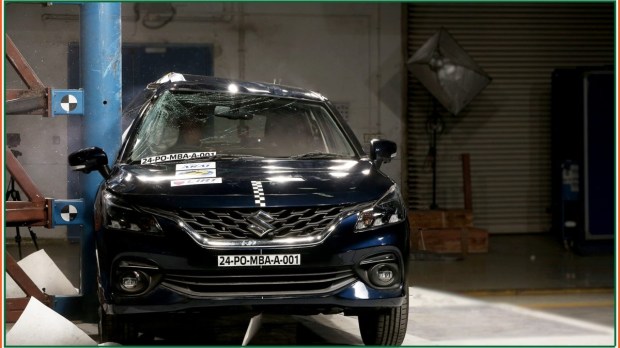 Maruti Baleno side pole impact test Bharat NCAP