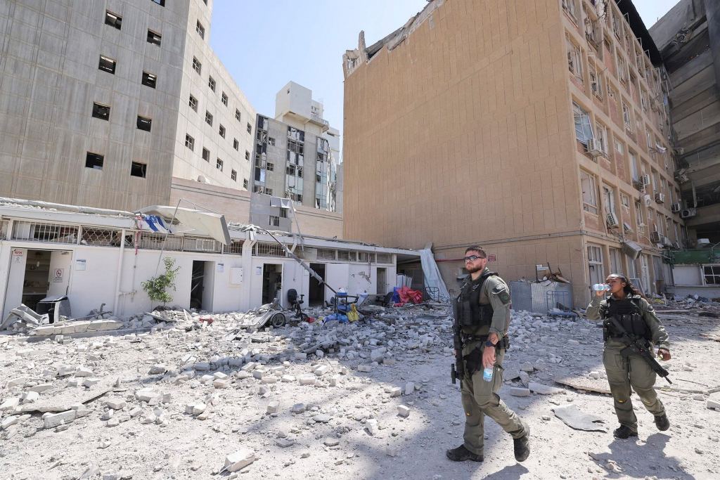 A view of the Soroka Medical Center, after it was hit by a missile fired from Iran on Thursday (Photo: AP)