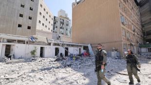 A view of the Soroka Medical Center, after it was hit by a missile fired from Iran on Thursday (Photo: AP)