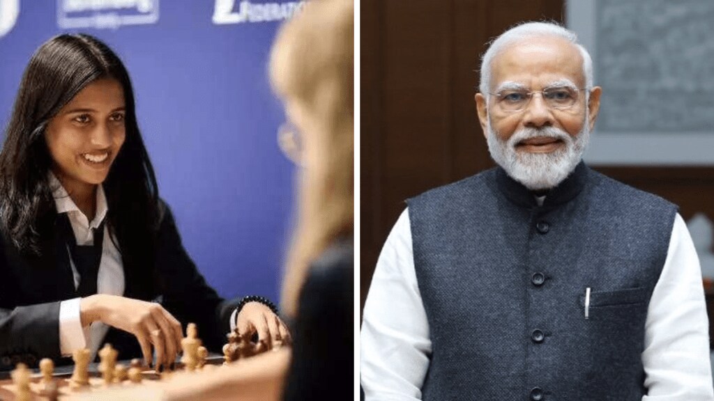 Prime Minister Narendra Modi on Thursday praised Indian chess star Divya Deshmukh for her remarkable victory over World No. 1 Hou Yifan in the second leg of the Blitz semifinal at the World Team Blitz Championships in London, calling her performance an inspiration for young athletes across India.