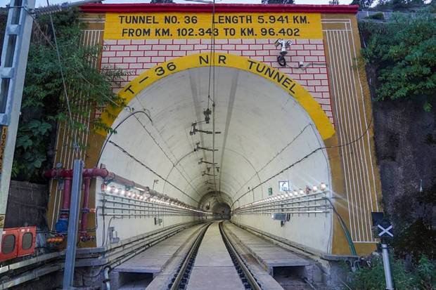 Tunnel on the 272-km Udhampur-Srinagar-Baramulla Rail Link (USBRL) project corridor, in Jammu & Kashmir. PM Modi dedicated USBRL project to the nation on Friday. (Photo source: PTI)
