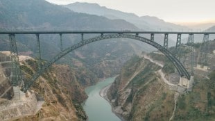 Chenab Rail Bridge, the world's highest railway bridge at 359 meters. (Image Source: PTI)