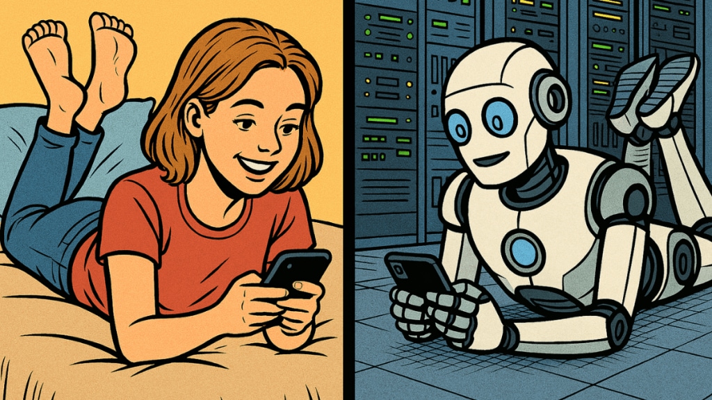 In the end, AI companions may reflect our desires, but they cannot fulfil them entirely. As Sinha puts it: “If society outsources emotional life to a machine, we risk forgetting how to be with one another.” (Image created on ChatGPT) In the end, AI companions may reflect our desires, but they cannot fulfil them entirely. As Sinha puts it: “If society outsources emotional life to a machine, we risk forgetting how to be with one another.” (Image created on ChatGPT)