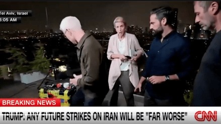 Iran-Israel War: The team was forced to cut the broadcast short as they had just 10 minutes to seek shelter in a bunker, as Iran had reportedly launched a missile or similar threat towards their location.