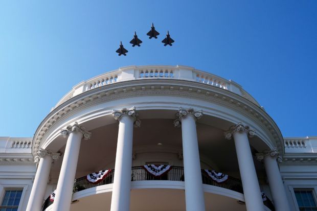 F-22 aircraft fighters conduct a flyover during the celebrations near the White House and Capitol Building.(Image: AP)
