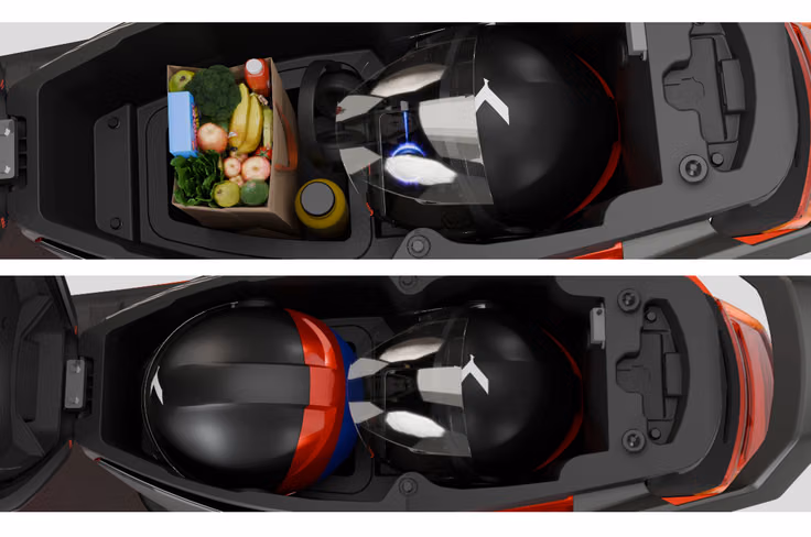 The DX gets a segment-leading 37-litre of underseat storage.