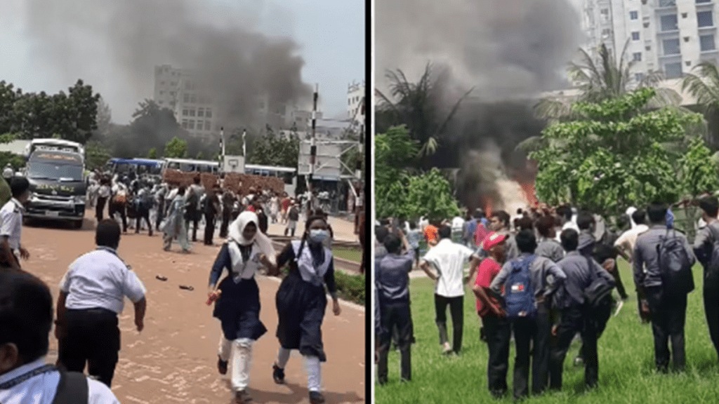 Bangladesh Air Force training jet crashes into school in Dhaka, killing 1 Bangladesh Air Force training jet crashes into school in Dhaka, killing 1