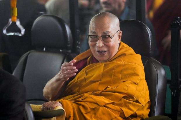 Tibetan spiritual leader the Dalai Lama arrives for his long life prayer ceremony ahead of his 90th birth anniversary, at Tsuglagkhang, the main Dalai Lama temple, McLeodganj, in Kangra district, Himachal Pradesh, Saturday, July 5, 2025. (Photo source: PTI)