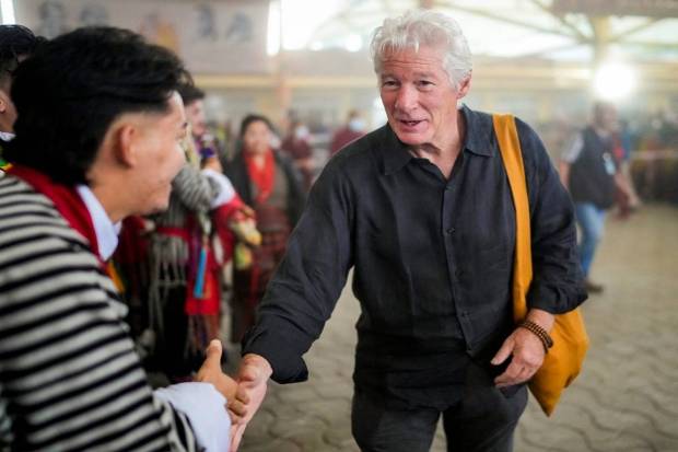 Hollywood actor Richard Gere arrives before the long life prayer ceremony. (Photo source: PTI)