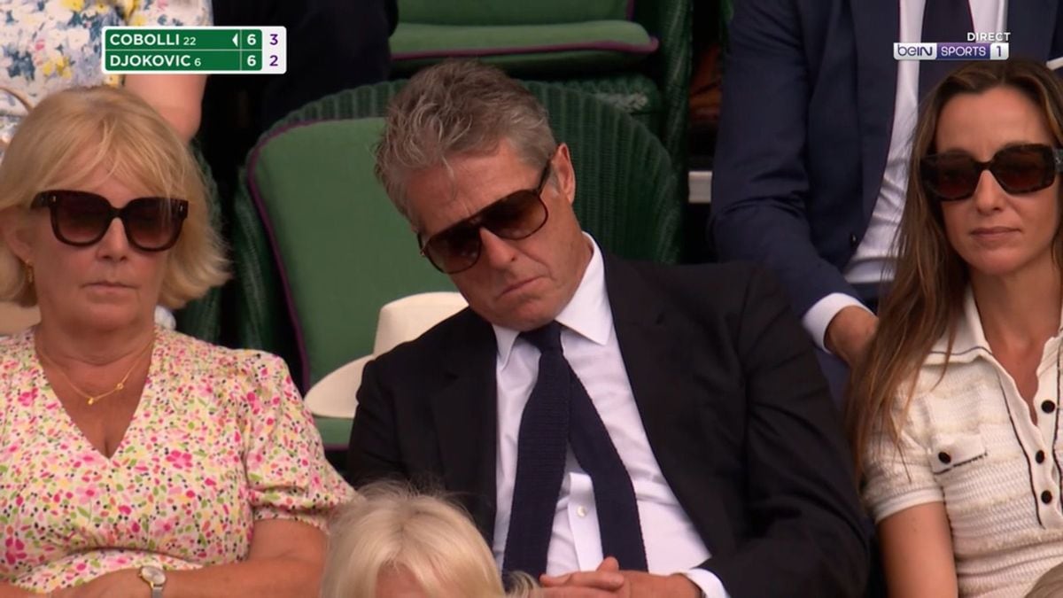 hugh grant wimbledon quarter final 2025