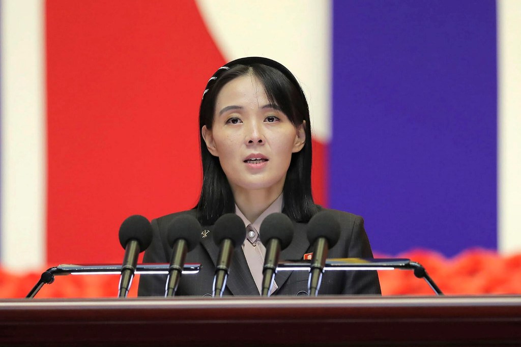 This photo provided by the North Korean government, Kim Yo Jong, sister of North Korean leader Kim Jong Un, delivers a speech during a national meeting against the coronavirus, in Pyongyang, North Korea, on Aug. 10, 2022 (Photo via AP) This photo provided by the North Korean government, Kim Yo Jong, sister of North Korean leader Kim Jong Un, delivers a speech during a national meeting against the coronavirus, in Pyongyang, North Korea, on Aug. 10, 2022 (Photo via AP)