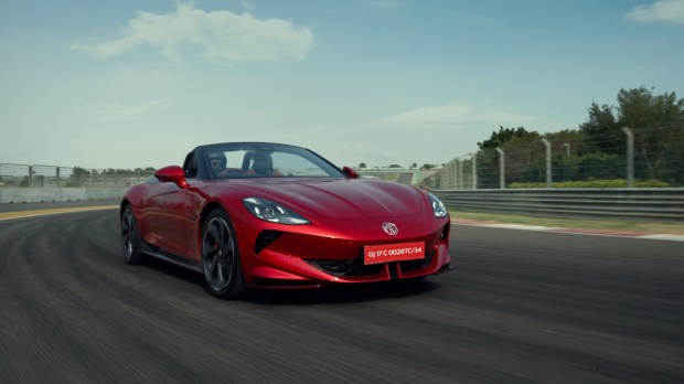 Enhancing its visual appeal, the convertible features a retractable hardtop and bold 20-inch alloy wheels.