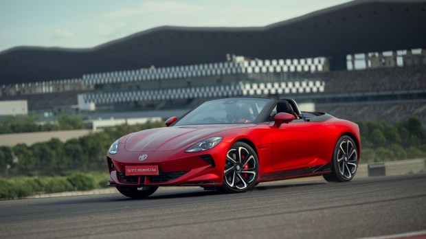 Inspired by the iconic 1960s MGB Roadster, the Cyberster combines classic charm with a low-slung stance, a long hood, and modern aerodynamic lines.