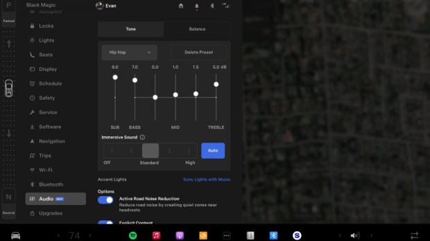 Tesla software update audio