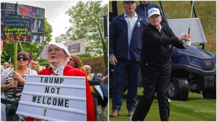 Trump faces protests in scotland