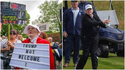 Trump faces protests in scotland Trump faces protests in scotland