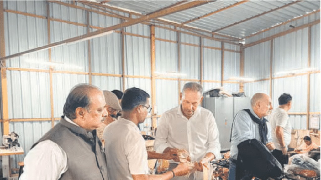 The team began their visit in Subhash Nagar, a neighbourhood known for its concentration of home-based footwear artisans.