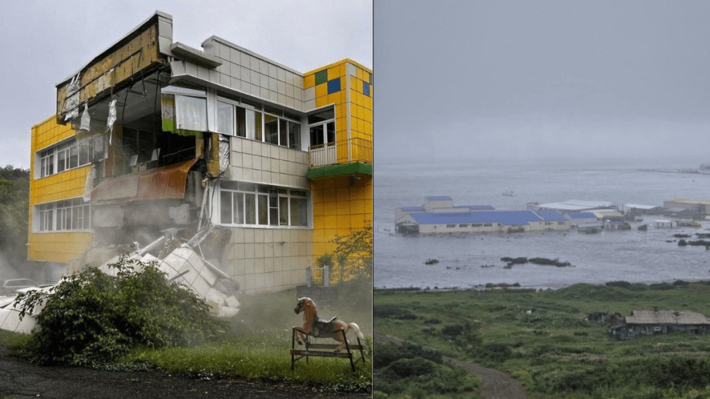 A kindergarten and a section of an airport terminal were among the buildings affected, with a few minor injuries reported. A kindergarten and a section of an airport terminal were among the buildings affected, with a few minor injuries reported.