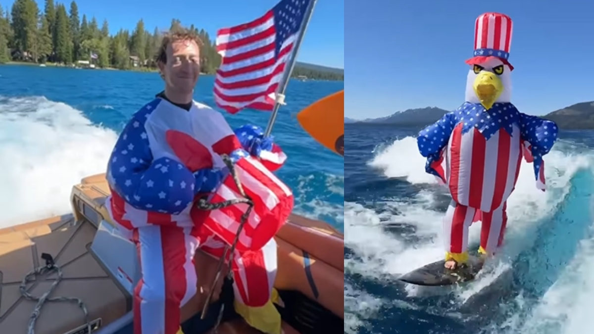 'Happy 4th July', Mark Zuckerberg skips a tux for inflatable flag suit, netizens dub him ‘America’s official mascot’ 'Happy 4th July', Mark Zuckerberg skips a tux for inflatable flag suit, netizens dub him ‘America’s official mascot’