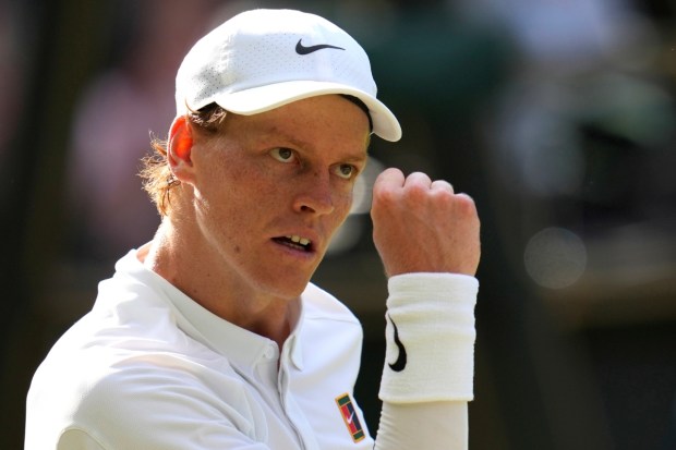 Jannik Sinner celebrates his victory over Carlos Alcaraz to clinch the men’s singles title at Wimbledon. (Photo: AP)