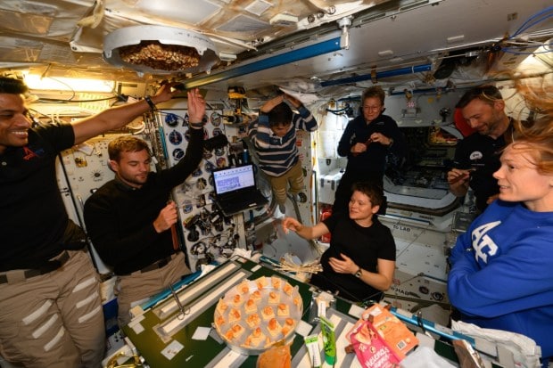 During their final days on the station, the Ax-4 crew enjoyed some light-hearted moments and special meals. Their menu included rehydrated shrimp cocktails and crackers for appetizers, followed by chicken and beef fajitas for the main course. (Image: Jonny Kim's X)