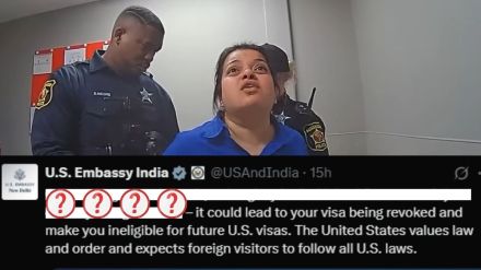 US Embassy issues warning after Indian woman's Target theft video goes viral online.