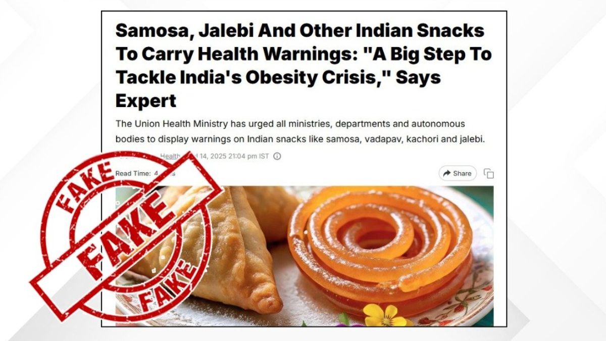 Government refutes claims on health warnings to be imposed on samosa, jalebi