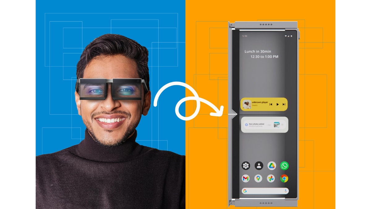 The device is designed with dual displays—one optimised for smartphone use and the other for AR applications.