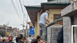 Abdullah, while sharing the video, said that the so-called “protectors of the law” need to explain why he was stopped from visiting the memorial, and added that the “unelected government locked up elected government”.