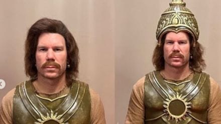 David Warner Baahubali helmet SS Rajamouli