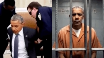 The AI-generated TikTok video, which was reshared by Trump on Truth Social, shows FBI agents arresting Obama in the Oval Office. The AI-generated TikTok video, which was reshared by Trump on Truth Social, shows FBI agents arresting Obama in the Oval Office.