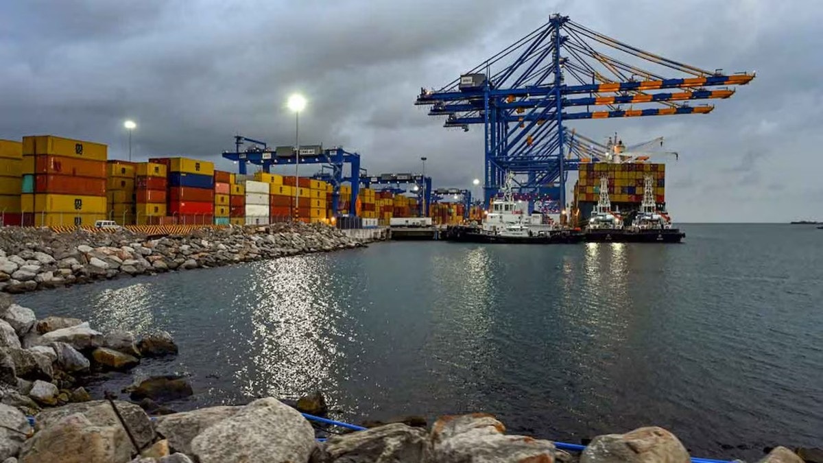 A view of the Vizhinjam International Sea Port from the breakwater of the port, in Thiruvananthapura. (Image Source: PTI)