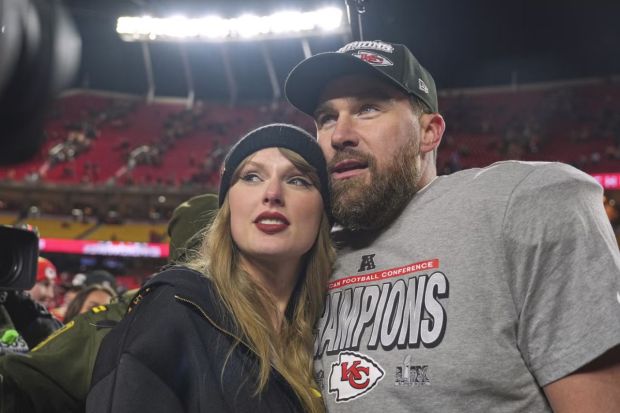 Taylor Swift made her iconic appearance at the Super Bowl 2023 which confirmed all rumours about the couple. Cheering and supporting her beau, Swift was spotted beside Blake Lively in the stands. Swift and Kelce shared their first public display of affection after he won the game. (Image: X)