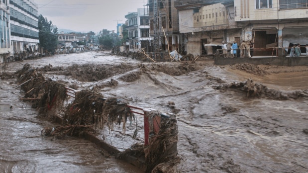Unseasonal, heavy rains caused rivers to burst their banks, flooding homes and fields overnight. The majority of the deaths were reported from Khyber Pakhtunkhwa province in Pakistan, where intense rainfall led to flash floods across multiple districts. (Photo Source: Associated Press)