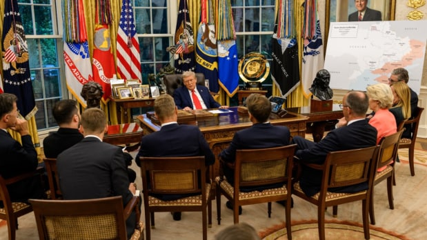 During the course of their meeting, Zelenskyy revealed that he presented Trump with maps of the battlefield to demonstrate that Russia had occupied less than 1% of Ukrainian territory in the past 1,000 days and challenged the accuracy of maps being used in the Oval Office. (Photo Source: Associated Press)