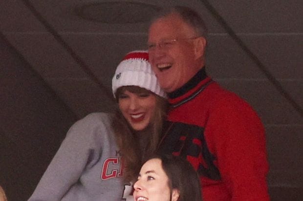 Taylor was the first to confess about finding love in September 2023 on a podcast. Following their engagement, Kelce's father, Ed, opened up about how the couple was in a happy place and really in love with each other. (Image: X)