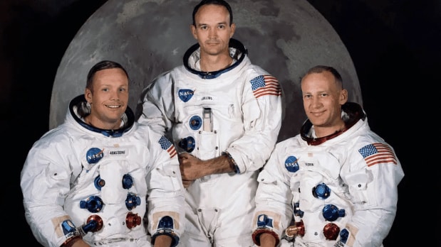 After Armstrong proved his mettle by redirecting Gemini to avoid a big disaster, Armstrong joined the crew for the historic Apollo 11, the first manned spacecraft to make a landing on the moon. (In Frame: Official crew photo of the Apollo 11 Prime Crew. From left to right are astronauts Neil A. Armstrong, Commander; Michael Collins, Command Module Pilot; and Edwin E. Aldrin Jr., Lunar Module Pilot.) (Photo Source: NASA)