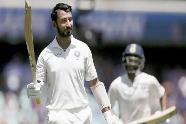 After he was caught out for 193 on day two of the Test match in Sydney, Cheteshwar Pujara waved his bat as he walked off against Australia. (Image Source: AP)