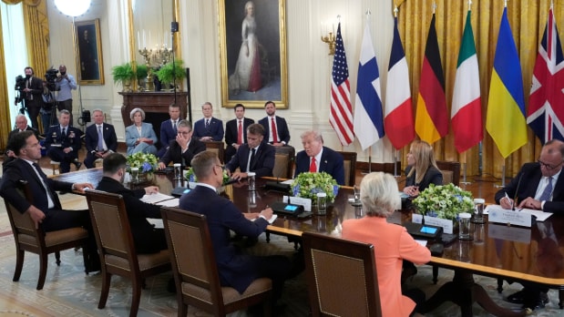 US Secretary of State Marco Rubio, who was in the room during Trump and Zelenskyy’s talks with European leaders, has called the meeting “a big moment”, saying it marked the first time that there has been movement in a “stalemated war of death and destruction”. (Photo Source: Associated Press)