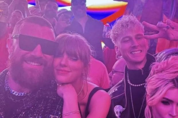 Taylor Swift was also spotted at the Super Bowl Kansas City Chiefs after-party. During the game, she was sitting next to Travis' mother, Donna. (Image: X)
