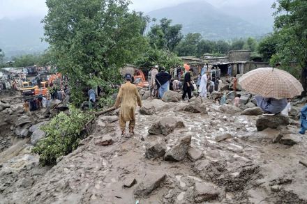 Rescuers and local residents participate in a rescue operation at the site of a massive cloudburst that led to flash flooding in Salarzai (Photo: AP/PTI) Rescuers and local residents participate in a rescue operation at the site of a massive cloudburst that led to flash flooding in Salarzai (Photo: AP/PTI)