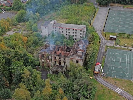 Fire crews work at the scene of Woolton Hall in Liverpool on Wednesday (Photo: AP) Fire crews work at the scene of Woolton Hall in Liverpool on Wednesday (Photo: AP)