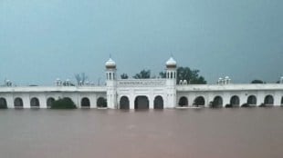 Gurudwara Darbar Sahib submerged as Ravi River overflows amid heavy downpour. (Image: Facebook/Travel With Waqas Haider)