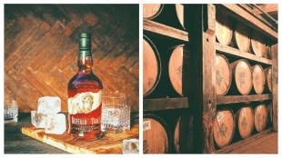 Sazerac, which currently offers Buffalo Trace (L) and Benchmark bourbon whiskeys, recently launched its Weller bourbon lineup in India (R) . (Image Source: Company)