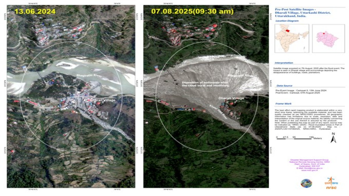 ISRO Satellite Data Aids Uttarakhand Flash Flood Rescue. (Image Source: @isro) ISRO Satellite Data Aids Uttarakhand Flash Flood Rescue. (Image Source: @isro)