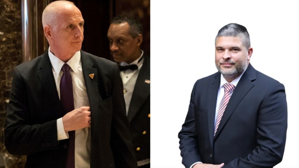 Trump tariff negotiations: Pakistan lobbyist Keith Schiller (left) India's 'Trump whisperer' Jason Miller (Right). Trump tariff negotiations: Pakistan lobbyist Keith Schiller (left) India's 'Trump whisperer' Jason Miller (Right).
