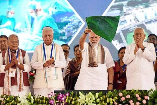 The Prime Minister also inaugurated Buxar Thermal Power Plant (660 MV) worth Rs 6,880 crore. (Photo source: PTI)