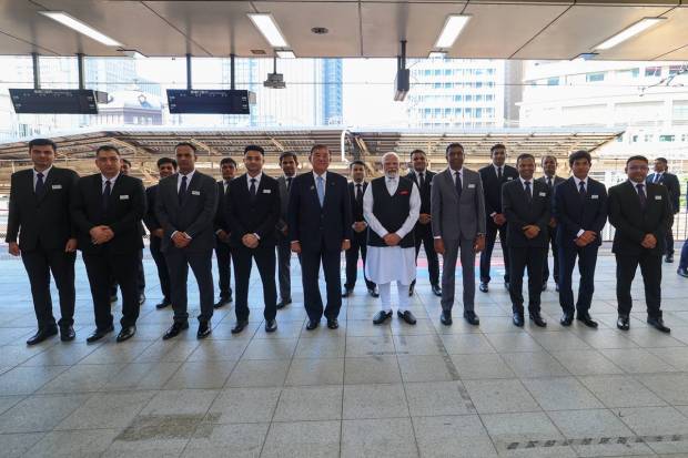 PM Modi also greeted Indian train drivers who are currently taking training at JR East. (Photo source: X@narendramodi)